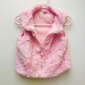 Adorable Carters 2T pink soft and fluffy vest.